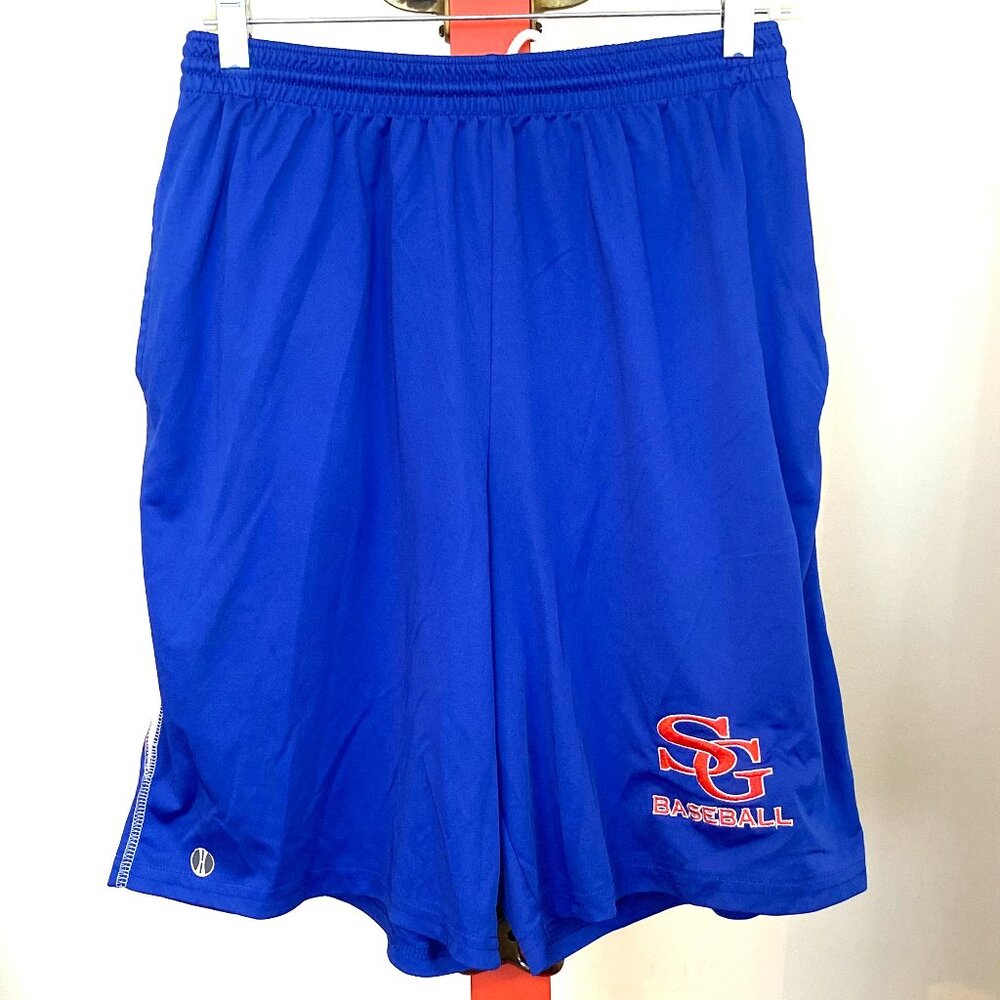 Holloway Blue White a White Stripe Athletic Shorts